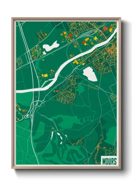 Une affiche de carte sur Mours
