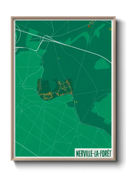 Une affiche de carte sur Nerville-la-Forêt
