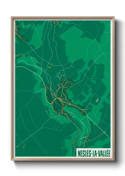 Une affiche de carte sur Nesles-la-Vallée