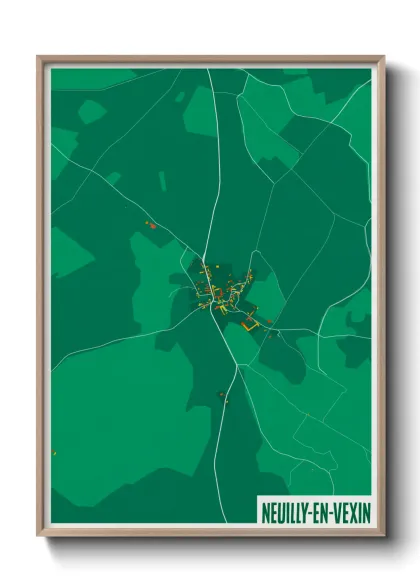 Une affiche de carte sur Neuilly-en-Vexin