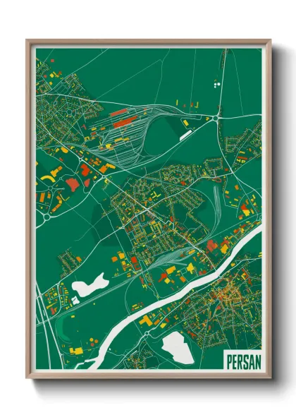 Une affiche de carte sur Persan