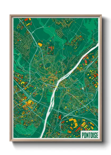 Une affiche de carte sur Pontoise