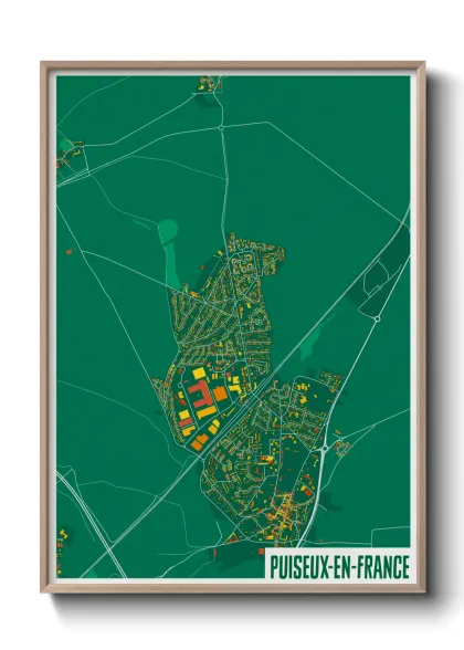 Une affiche de carte sur Puiseux-en-France