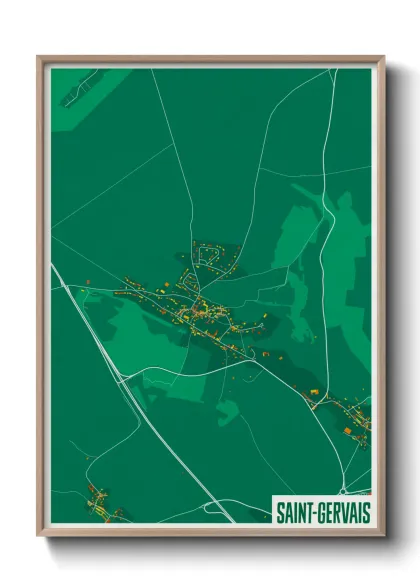 Une affiche de carte sur Saint-Gervais