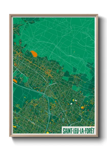 Une affiche de carte sur Saint-Leu-la-Forêt