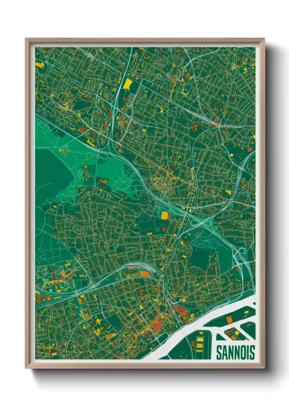 Une affiche de carte sur Sannois