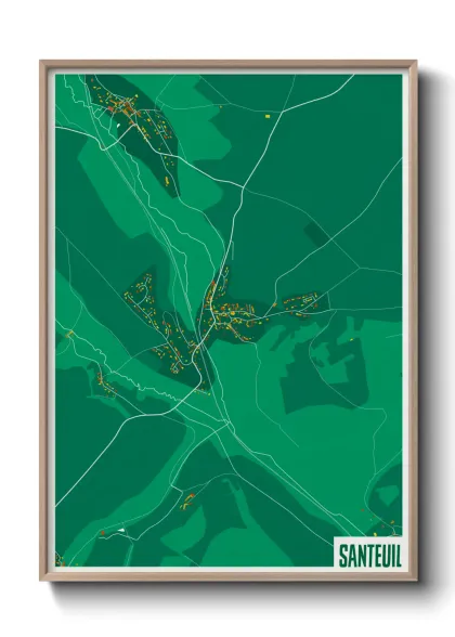 Une affiche de carte sur Santeuil