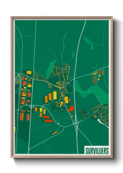 Une affiche de carte sur Survilliers