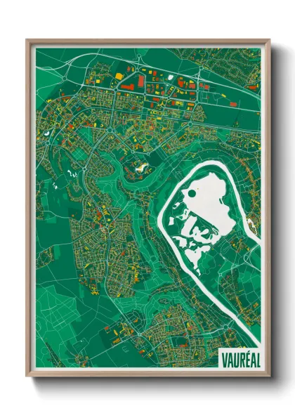 Une affiche de carte sur Vauréal