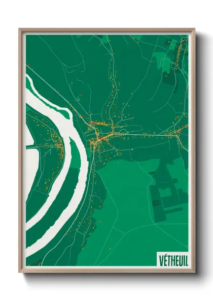 Une affiche de carte sur Vétheuil