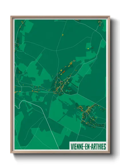 Une affiche de carte sur Vienne-en-Arthies