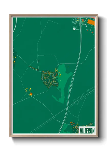 Une affiche de carte sur Villeron