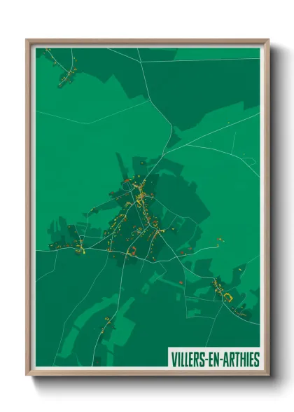 Une affiche de carte sur Villers-en-Arthies