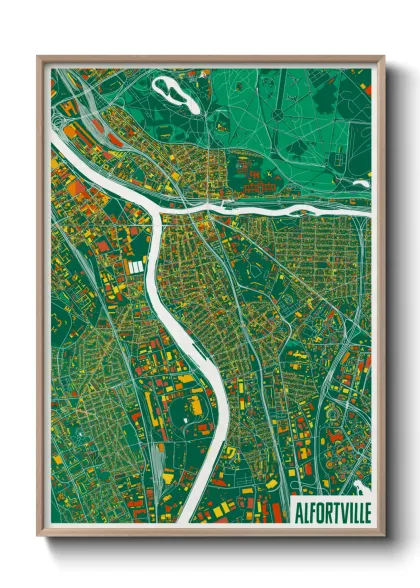 Une affiche de carte sur Alfortville