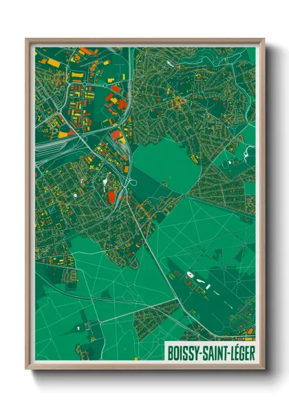 Une affiche de carte sur Boissy-Saint-Léger