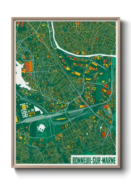 Une affiche de carte sur Bonneuil-sur-Marne