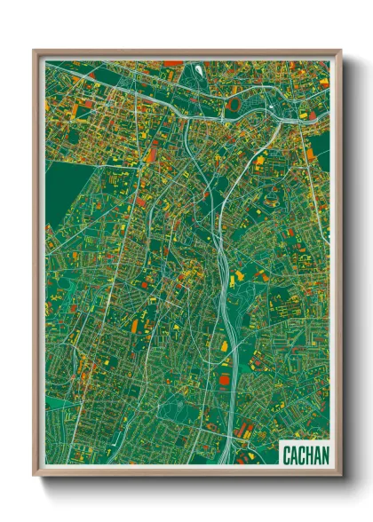 Une affiche de carte sur Cachan