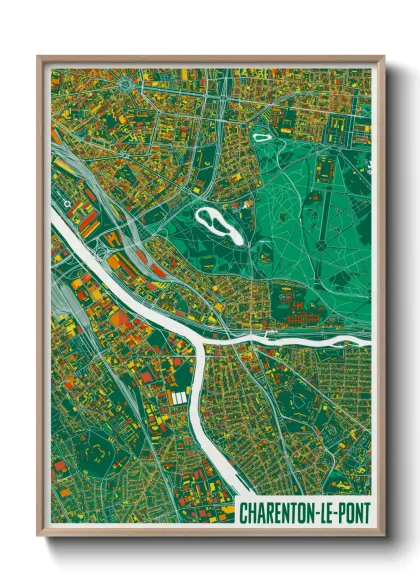 Une affiche de carte sur Charenton-le-Pont