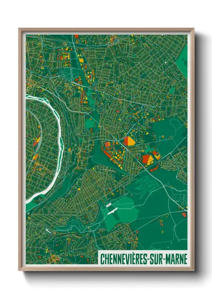 Une affiche de carte sur Chennevières-sur-Marne