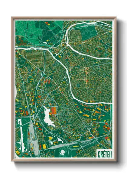 Une affiche de carte sur Créteil