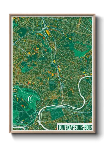 Une affiche de carte sur Fontenay-sous-Bois