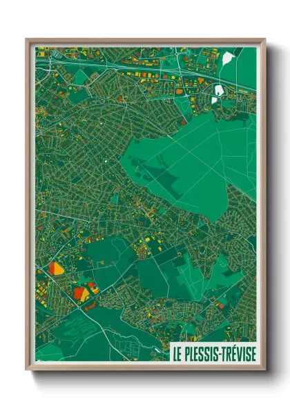 Une affiche de carte sur Le Plessis-Trévise