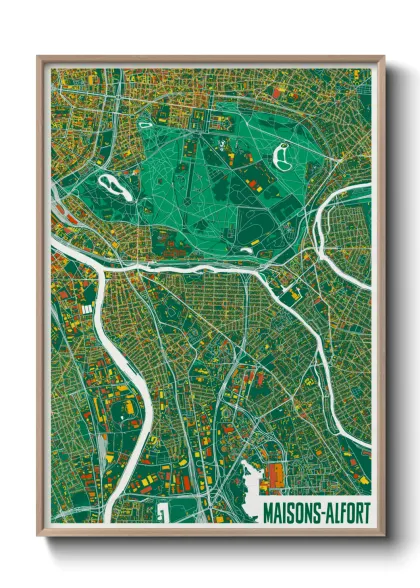 Une affiche de carte sur Maisons-Alfort