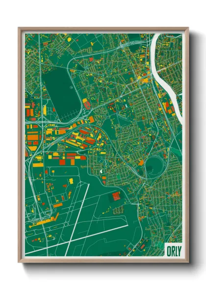 Une affiche de carte sur Orly