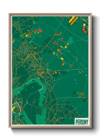 Une affiche de carte sur Périgny