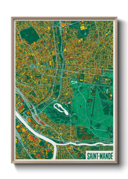 Une affiche de carte sur Saint-Mandé