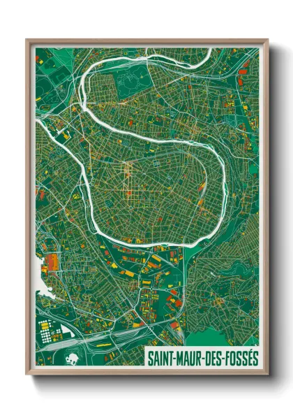 Une affiche de carte sur Saint-Maur-des-Fossés