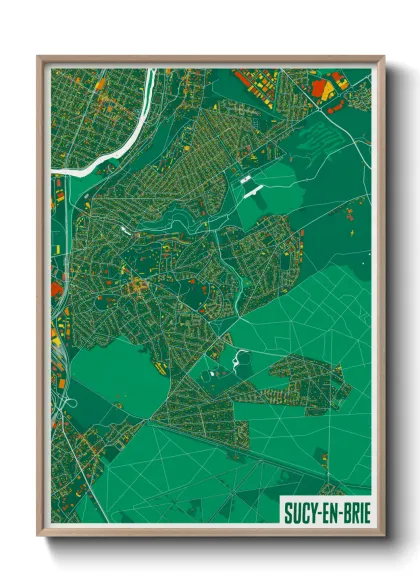 Une affiche de carte sur Sucy-en-Brie