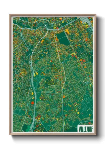 Une affiche de carte sur Villejuif
