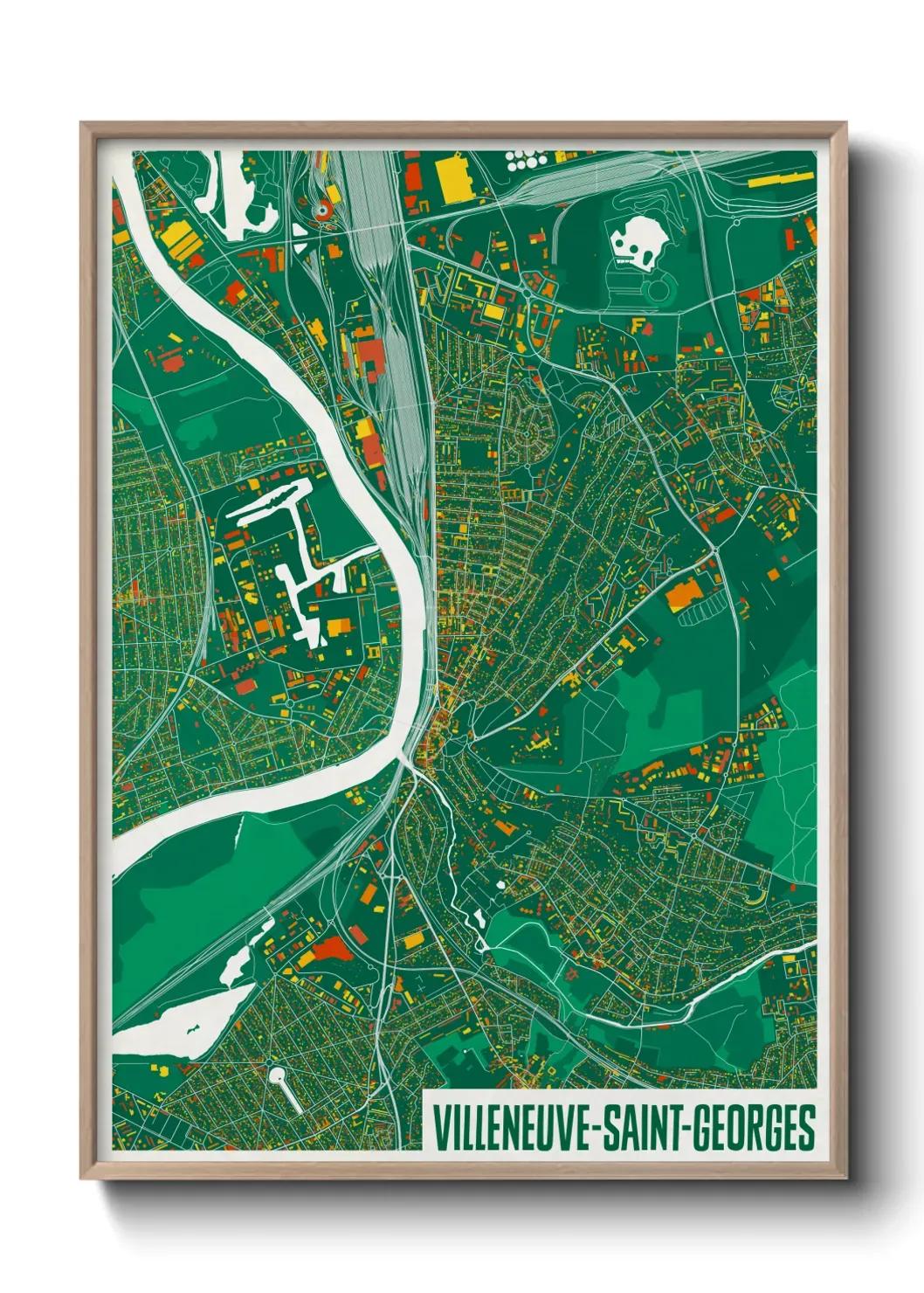 Un poster carte Villeneuve-Saint-Georges