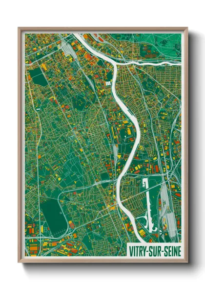 Une affiche de carte sur Vitry-sur-Seine