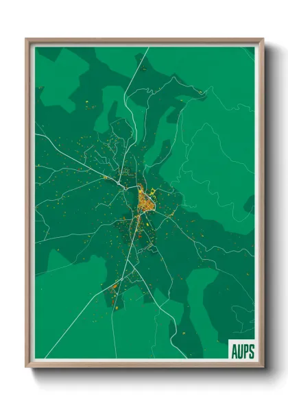 Une affiche de carte sur Aups