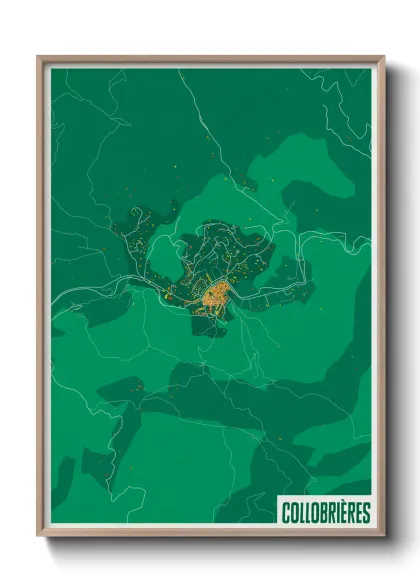 Une affiche de carte sur Collobrières