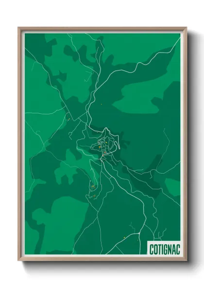 Une affiche de carte sur Cotignac