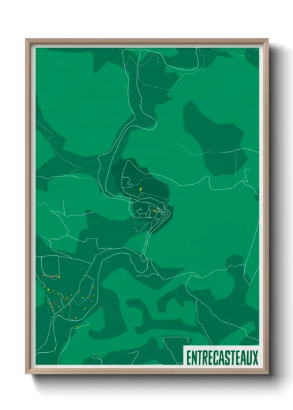 Une affiche de carte sur Entrecasteaux