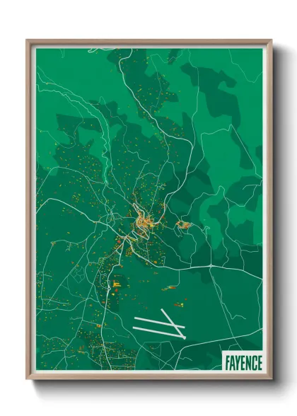 Une affiche de carte sur Fayence