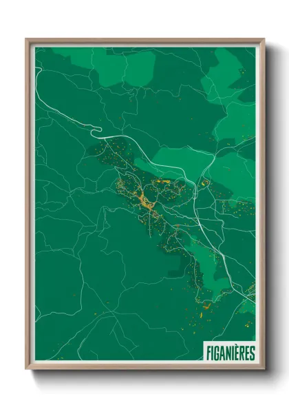 Une affiche de carte sur Figanières