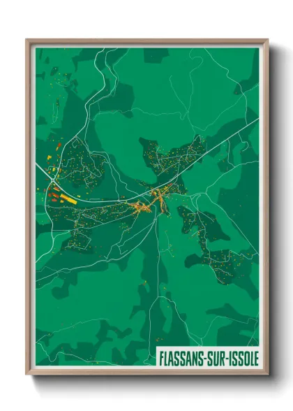 Une affiche de carte sur Flassans-sur-Issole