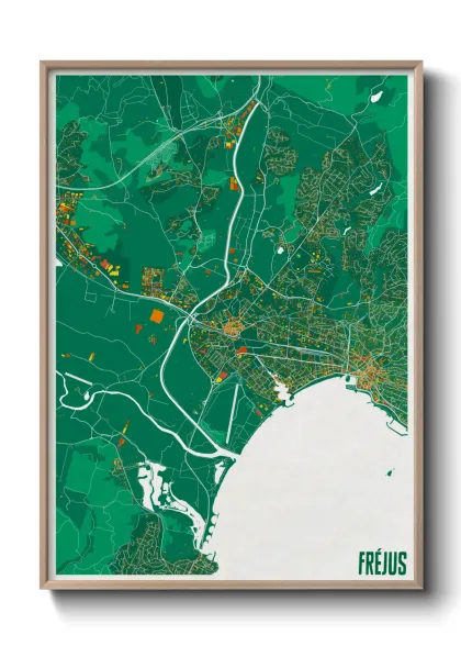 Une affiche de carte sur Fréjus