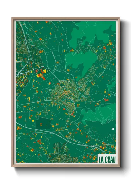Une affiche de carte sur La Crau