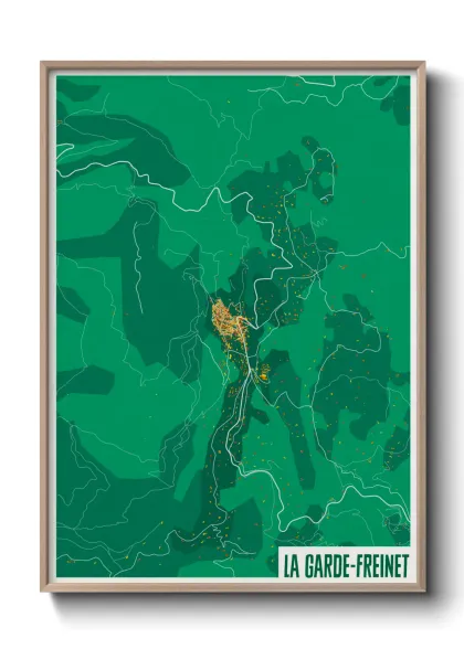 Une affiche de carte sur La Garde-Freinet