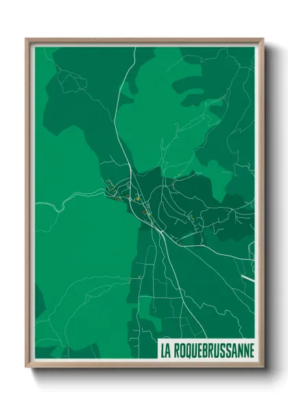 Une affiche de carte sur La Roquebrussanne