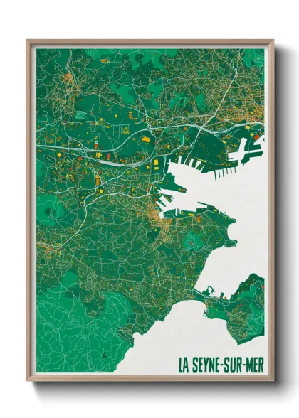 Une affiche de carte sur La Seyne-sur-Mer