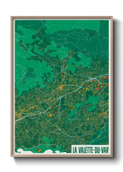 Une affiche de carte sur La Valette-du-Var