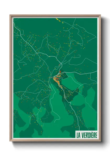 Une affiche de carte sur La Verdière