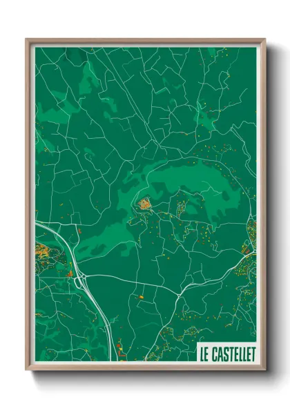 Une affiche de carte sur Le Castellet